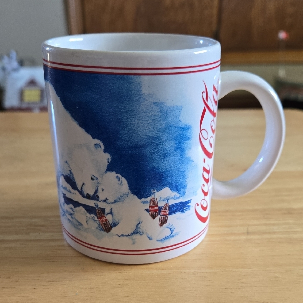 Coca Cola White and Blue Polar Bear Mug